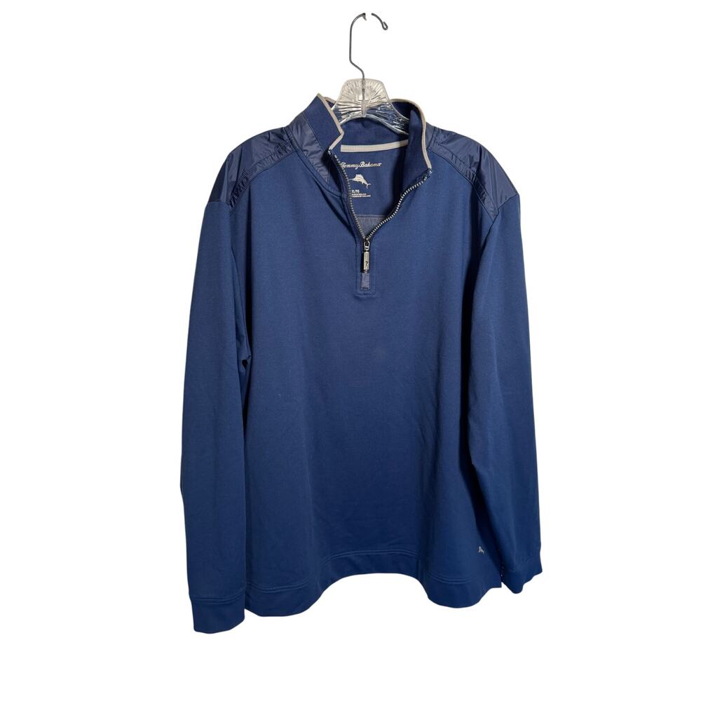 Tommy Bahama Mens Performance Pullover Quarter Zip Size XL Navy Blue